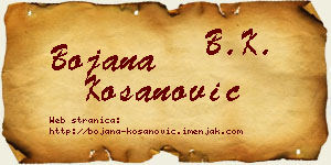 Bojana Kosanović vizit kartica